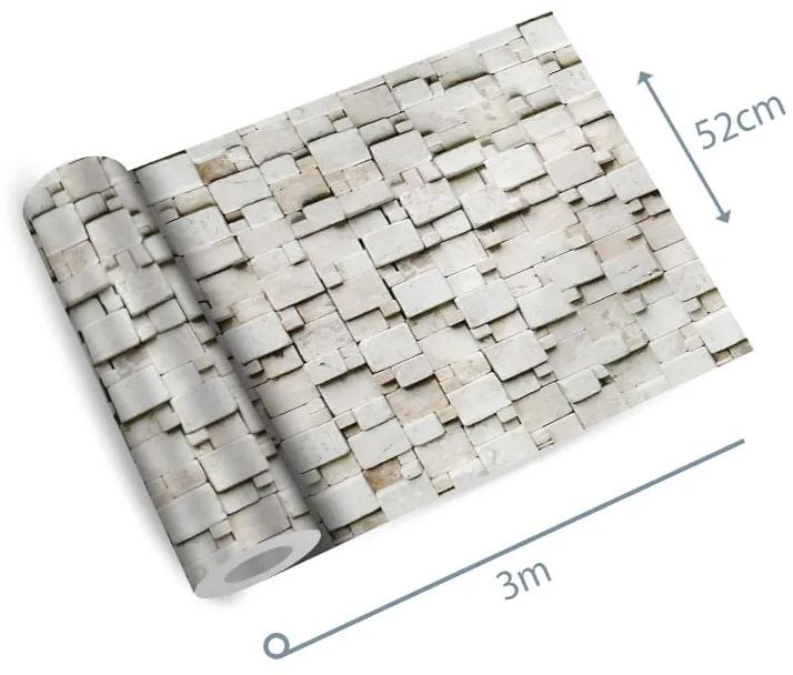 Papel de parede adesivo pedra cubos irregulares brancos