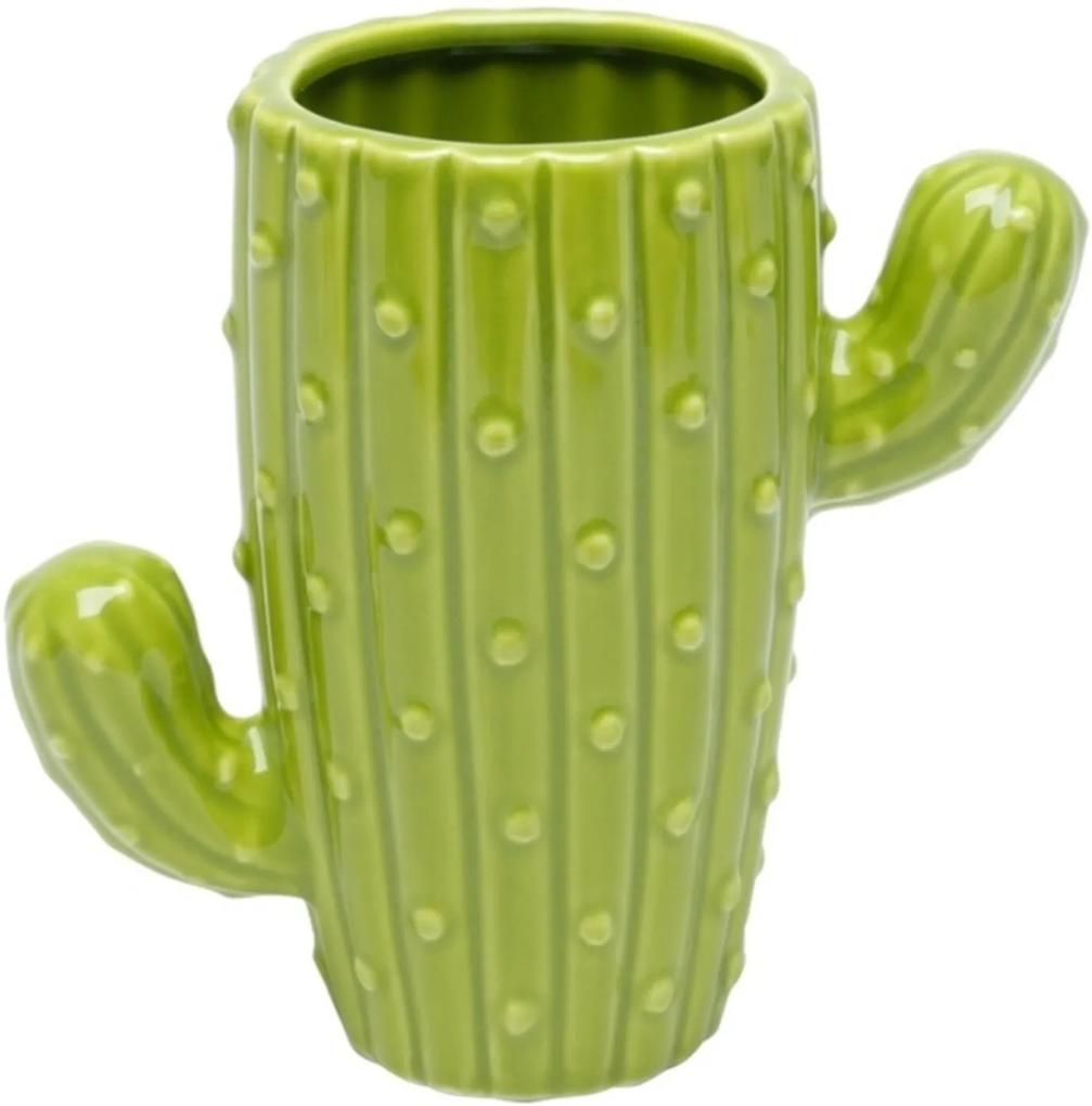 Vaso de Cerâmica Verde Long Cactus Urban Home
