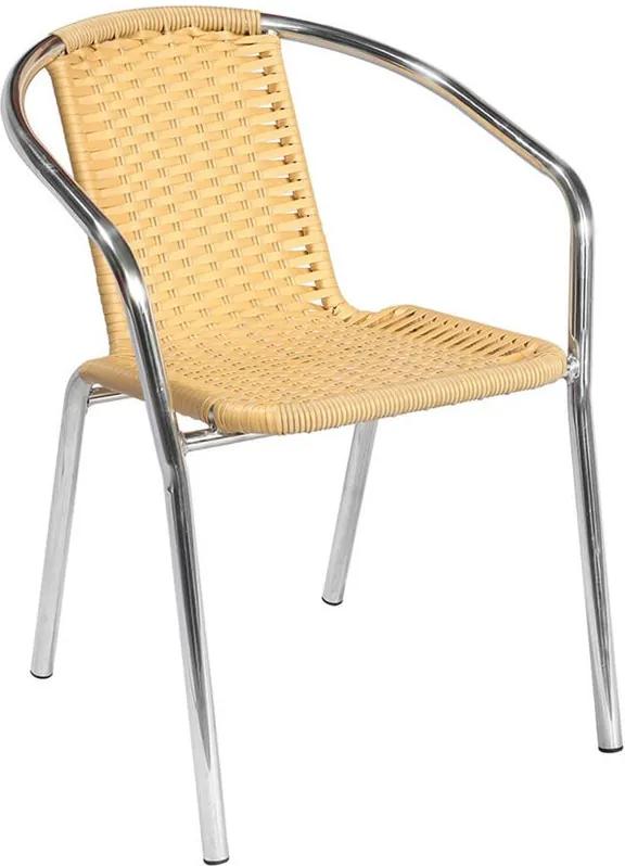 Cadeira Camélia em Alumínio e Fibra Sintética Bege OOL