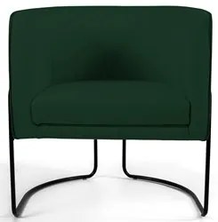 Kit 2 Poltronas Decorativas Base Aço Betina C-303 Veludo Verde Musgo -