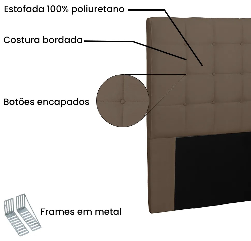 Cabeceira Cama Box Solteiro 90cm Verona Suede Caramelo - Sheep Estofados - Marrom