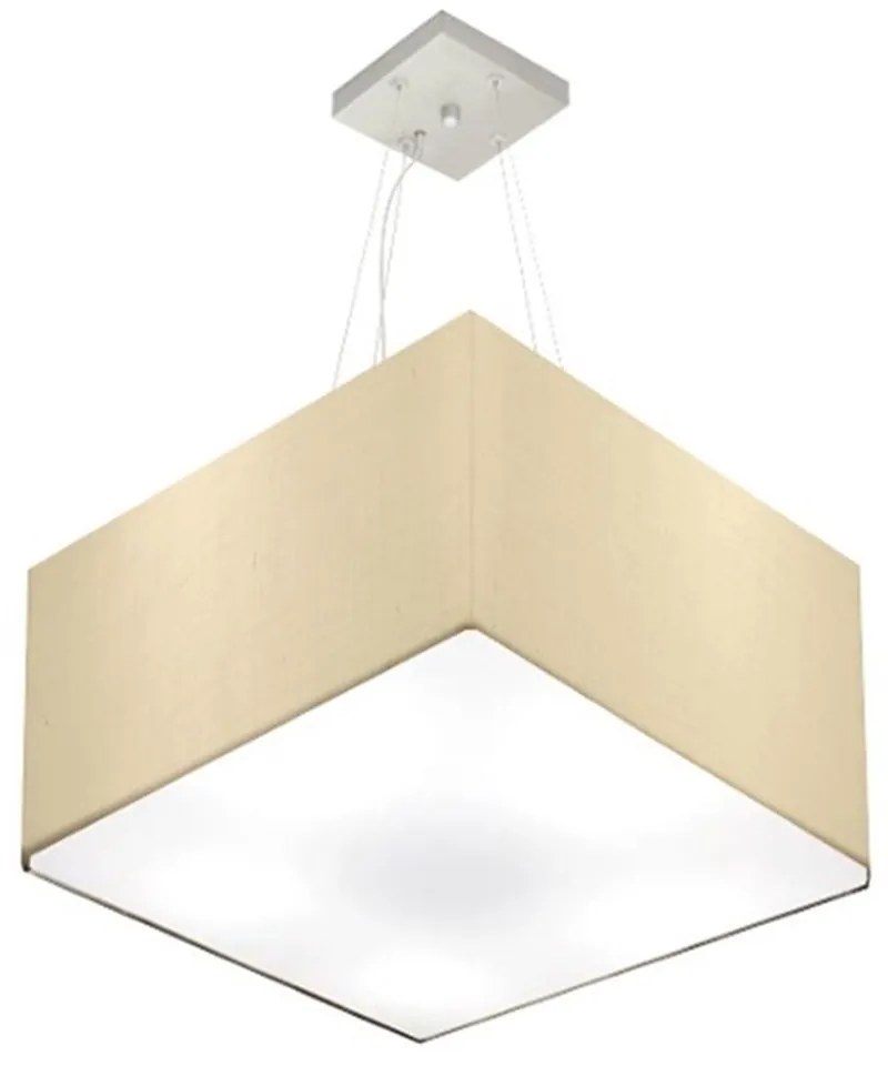 Lustre Pendente Quadrado Bege MJ-4077 Para Mesa de Jantar e Estar