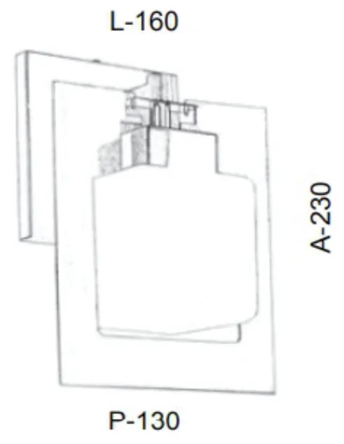 Arandela Vidro Quadrado Corte Laiser 16X13X23Cm Metal E Cubo Vidro 09X... (LUNA, AMBAR)