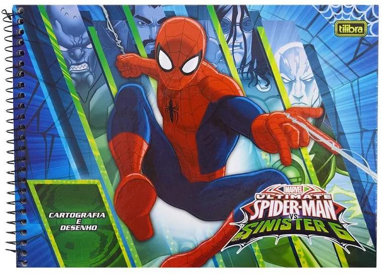 Caderno de Cartografia e Desenho - Ultimate Spider Man - 96 folhas - Tilibra