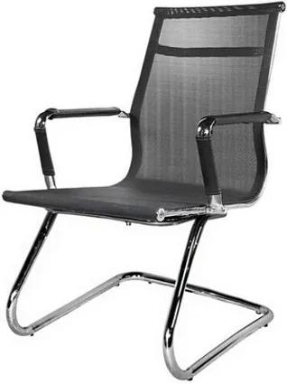 Cadeira Escritorio Eames Alta P-036F Preta Cromada - 18208 Sun House