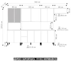 Armário de Cozinha CP06 Com Tampo 120cm Minsk Branco/Soft Z06 - Mpozen