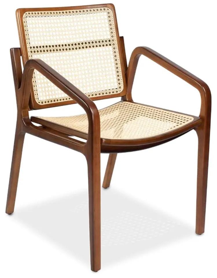 Cadeira com Braço Raquel Palha Natural Sextavada Estrutura Madeira Liptus Design Sustentável