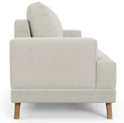 Sofá 3 Lugares 200cm Living Pés Curvos Santi D05 Bouclé Creme - Mpozen