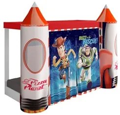 Mini Cama Infantil Montessoriana com Dossel Wood e Buzz Lightyear P13