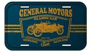 Placa de Metal Carro Jalopy Classic Car Listras Azul GM Chevrolet