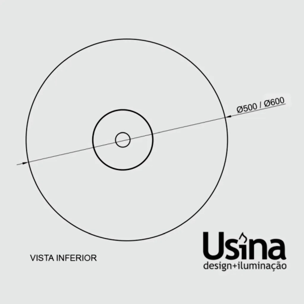 Pendente Tule Ø50X25,4Cm 1Xmr16 - Usina 25121/50 (BT - Branco Texturizado, Igual a Cor 1)