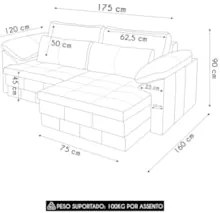 Sofá Retrátil 2 Lugares Para Sala 175cm Dijon Couro Bordô S07 - Mpozen