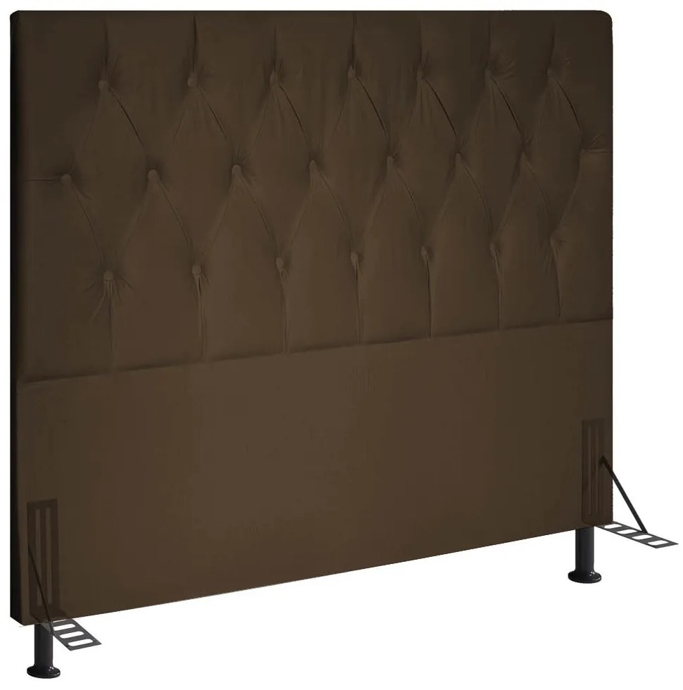 Cabeceira Topázio Para Cama Box Queen 160 cm Suede - D'Rossi - Marrom