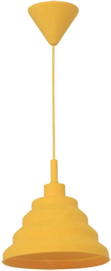 Luminária de Teto Spring Shape Amarela em Silicone - Urban - 24x14 cm