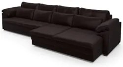 Sofá Retrátil 4 Lugares Para Sala 339cm Dijon Couro Bordô S07 - Mpozen