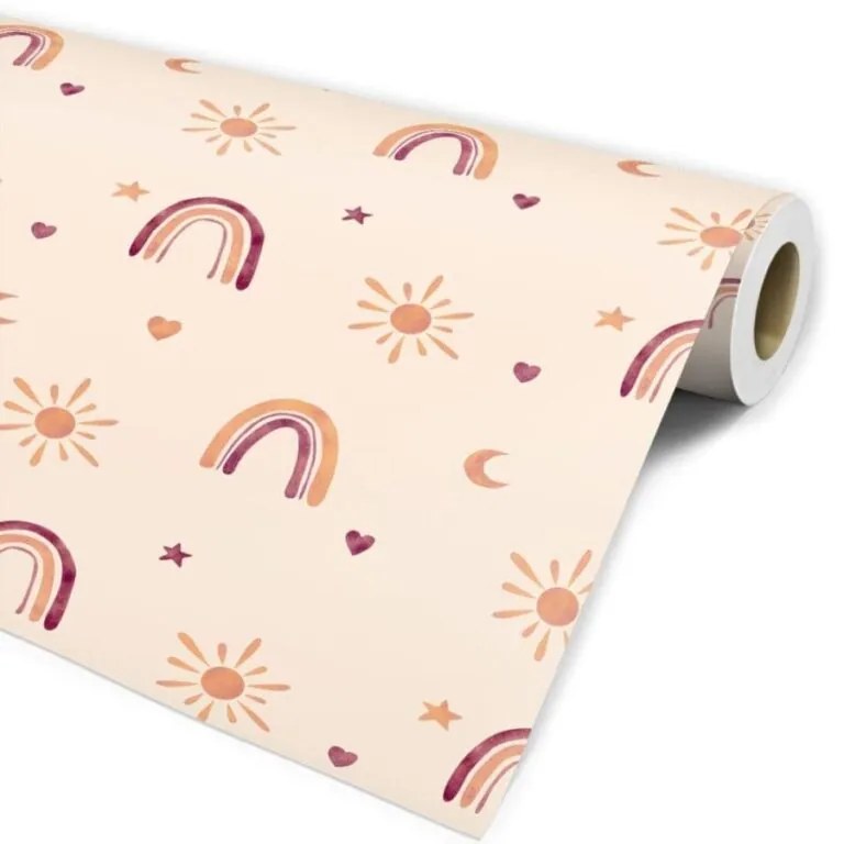 Papel Adesivo De Parede Infantil Boho Menina Delicada