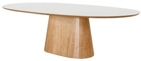 Mesa de Jantar Versa Oval Vidro Off White Base Cinamomo 120cm - 73920 Sun House