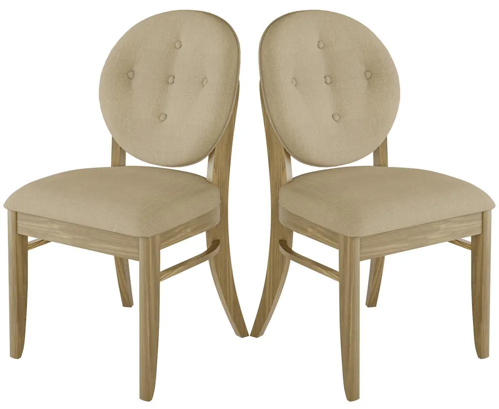 Cadeira Estofada Florence 2 Madeira Maciça (2 Unidades) Miller Interiores -