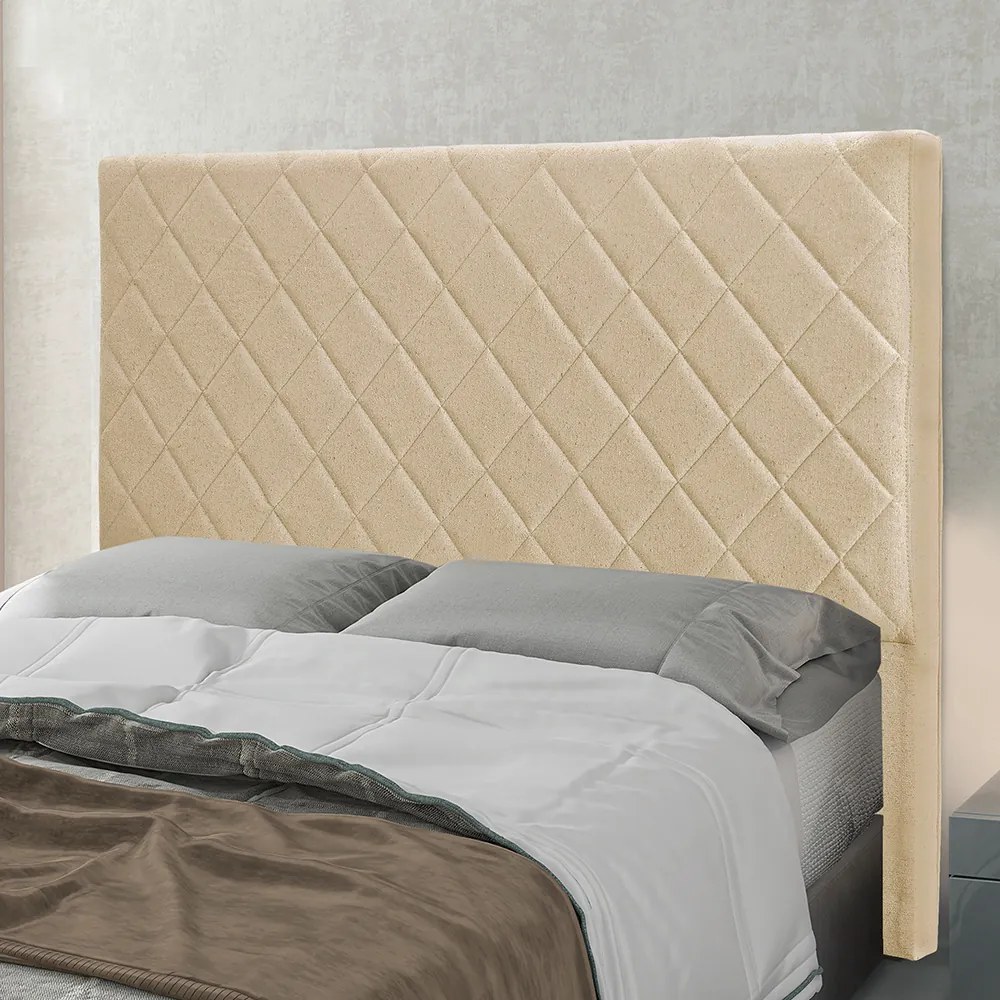 Cabeceira Cama Box Solteiro 90 cm Dubai Linho Dourado S04 - D'Rossi