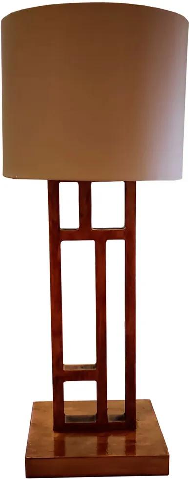 Luminária Abajur Vazado com Cúpula Cilíndrica Fendi para Quarto ou Sala