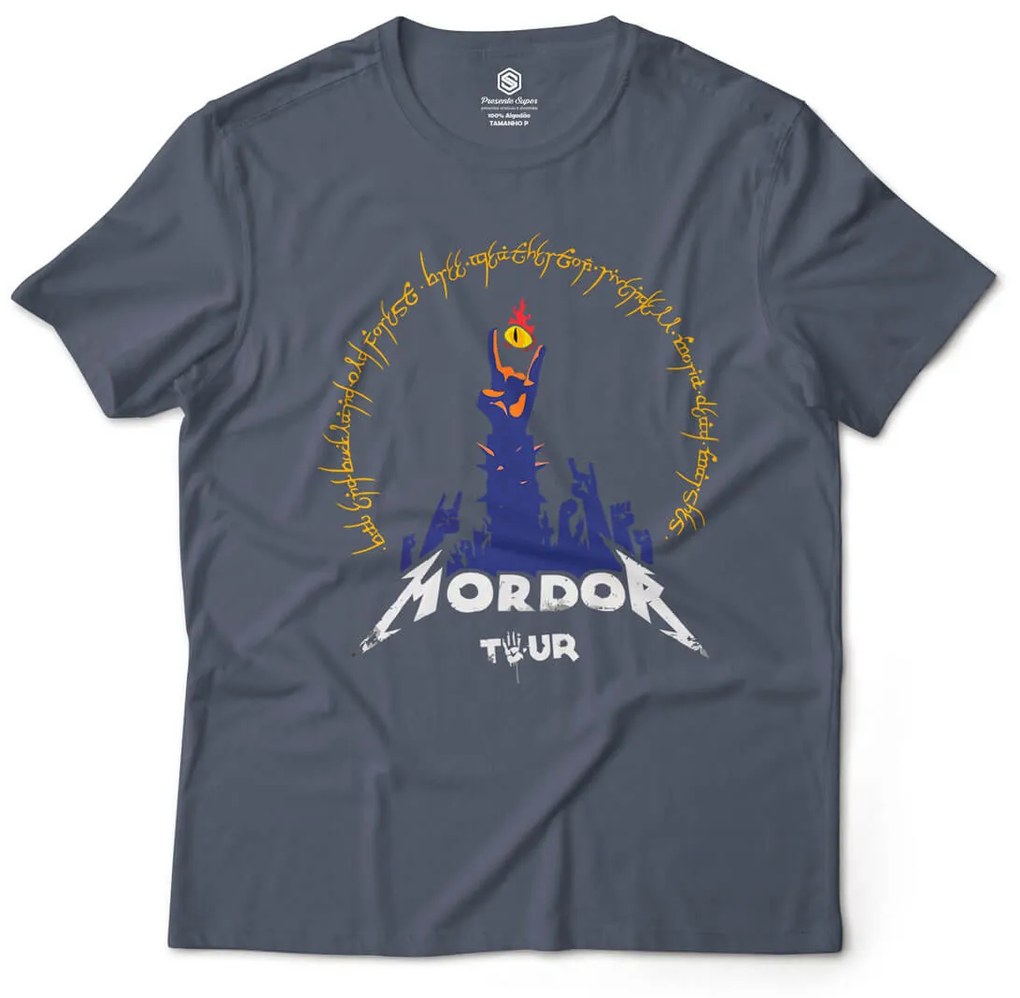 Camiseta Unissex Mordor Tour O Senhor dos Anéis Geek Nerd - Azul Turqueza - GG