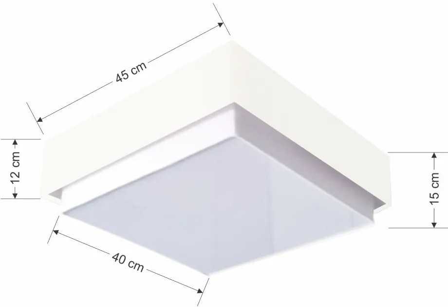 Plafon Quadrado Vivare Md-3090 Cúpula em Tecido 45x45cm - Bivolt