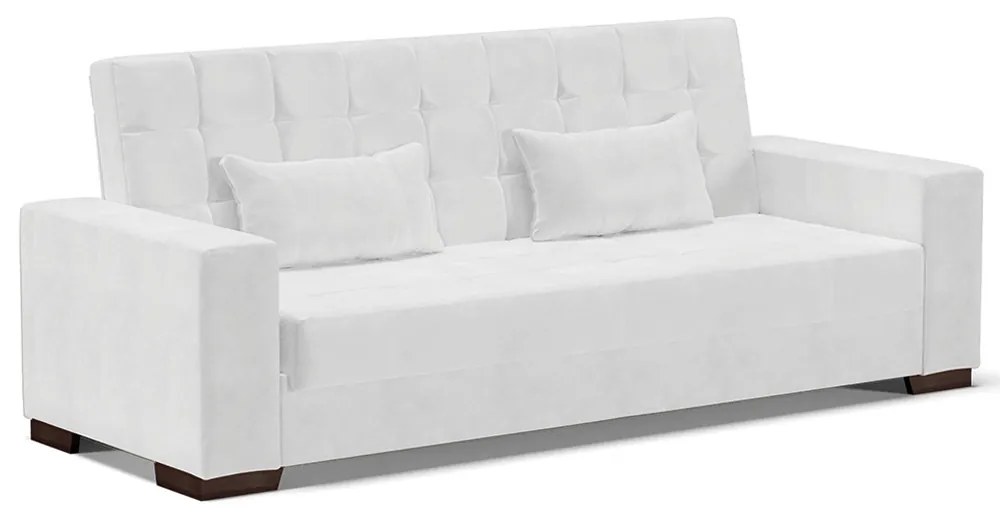 Sofá Cama Decorativo 210cm Beesley Pu Branco Brilho G19 - Gran Belo