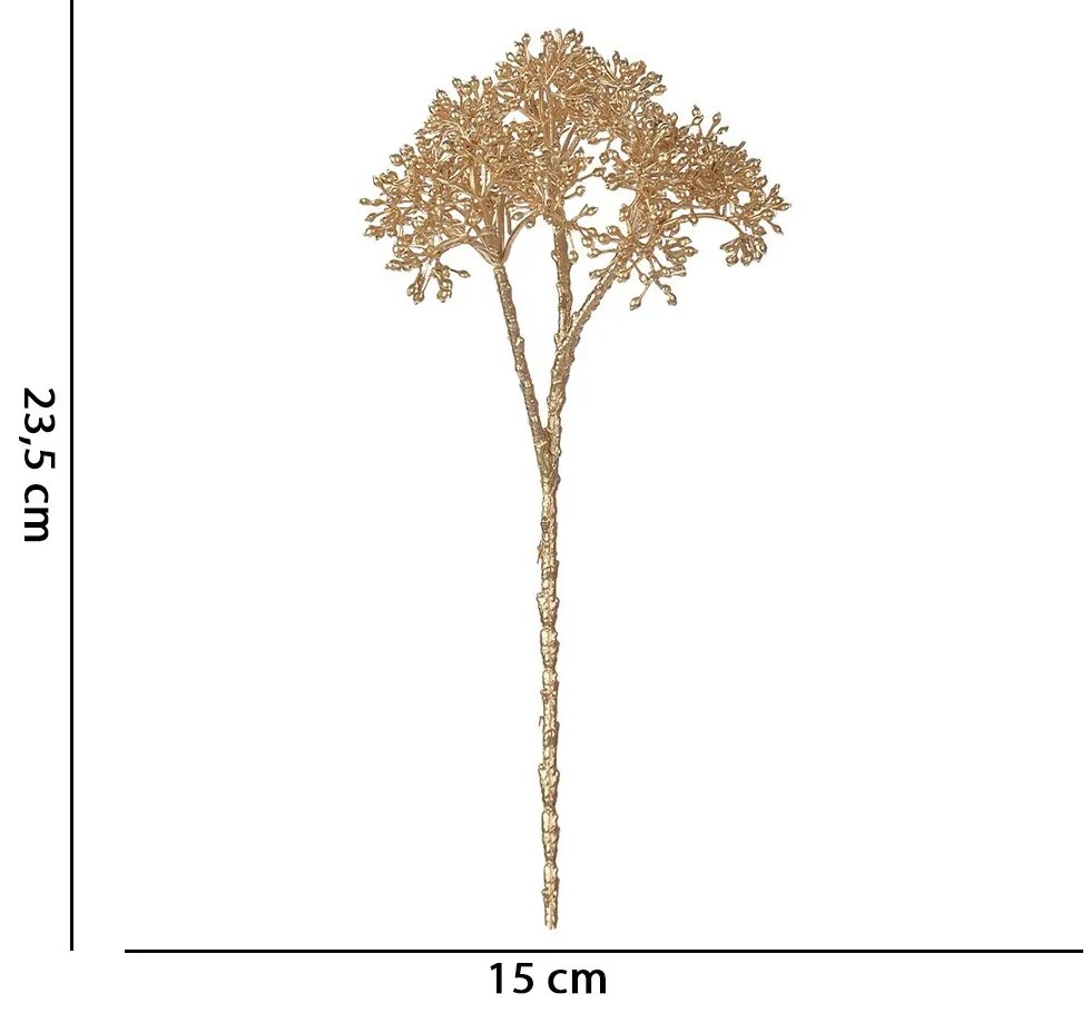 Folhagem Natalina Carinho De Mãe Dourado 23,5x 15 cm D'Rossi