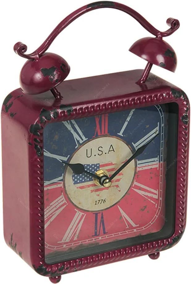 Relógio de Mesa Antigo USA em Ferro - 20x14 cm