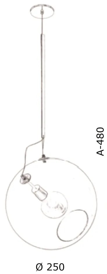 Pendente Globo Inclinado Ø25X48Cm Metal E Globo Ø25Cm 01Xe27 |Old Arti... (PRETO / COBRE BRILHO, CLEAR (TRANSPARENTE))