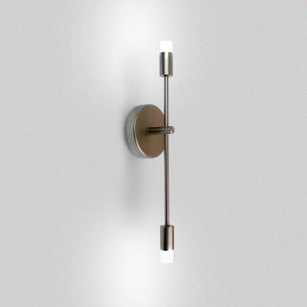 Arandela Cross Dupla 44,9X11X7,3Cm Led 10W - Usina 19743/2 (CB-M - Cobre Metálico, 3000k, 220v)