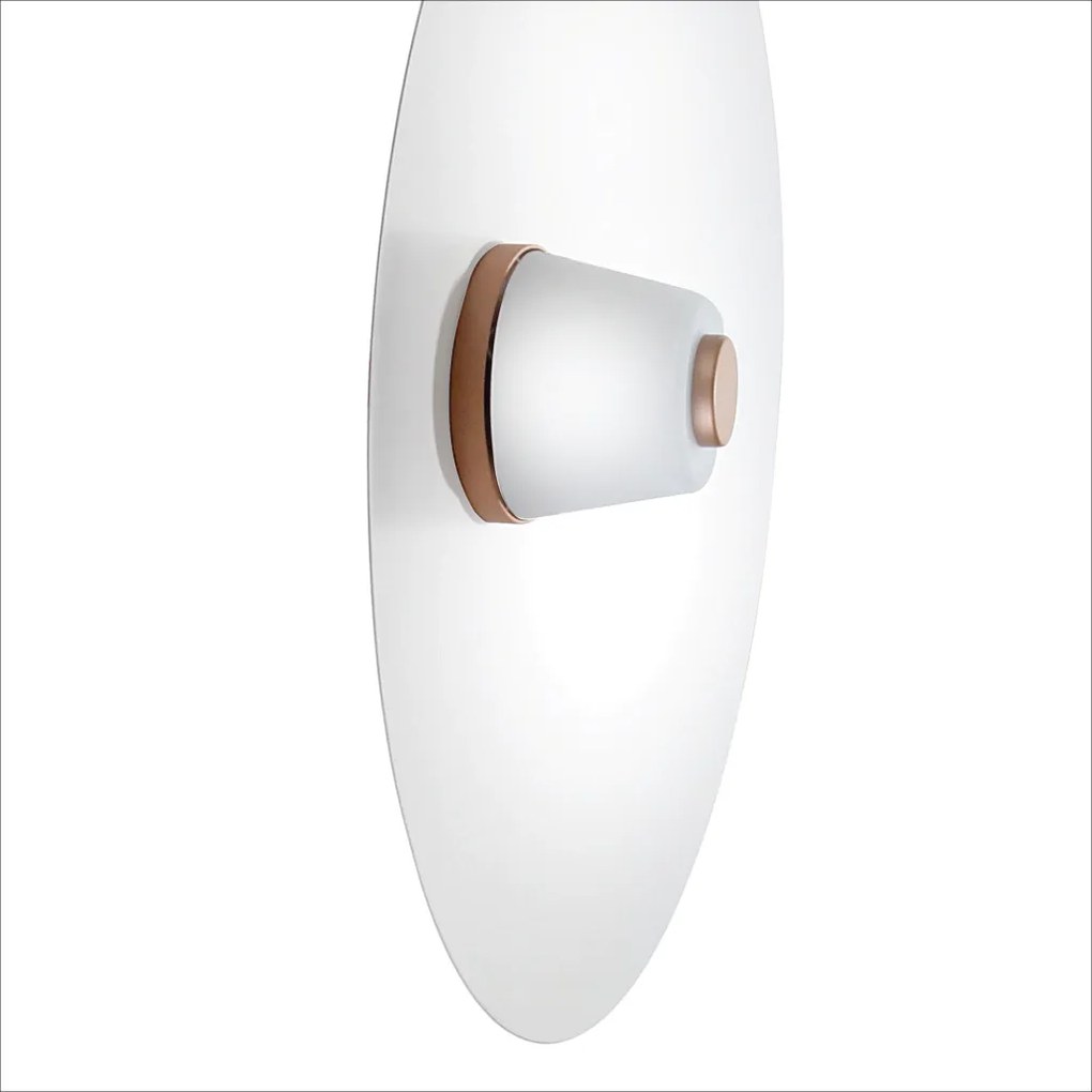 Arandela Eclisse Ø50X12Cm Metal Alumínio E Vidro 01Xled 9W 2700K - Old... (GRAFITE / COBRE BRILHO)