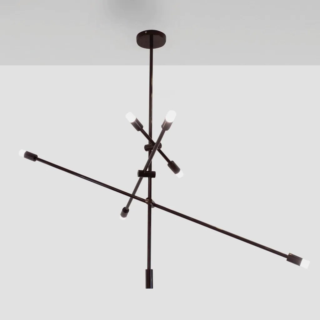 Pendente Cross Haste Rígida Led 30W - Usina 19740/6 (CB-M - Cobre Metálico, 3000k, 220v)