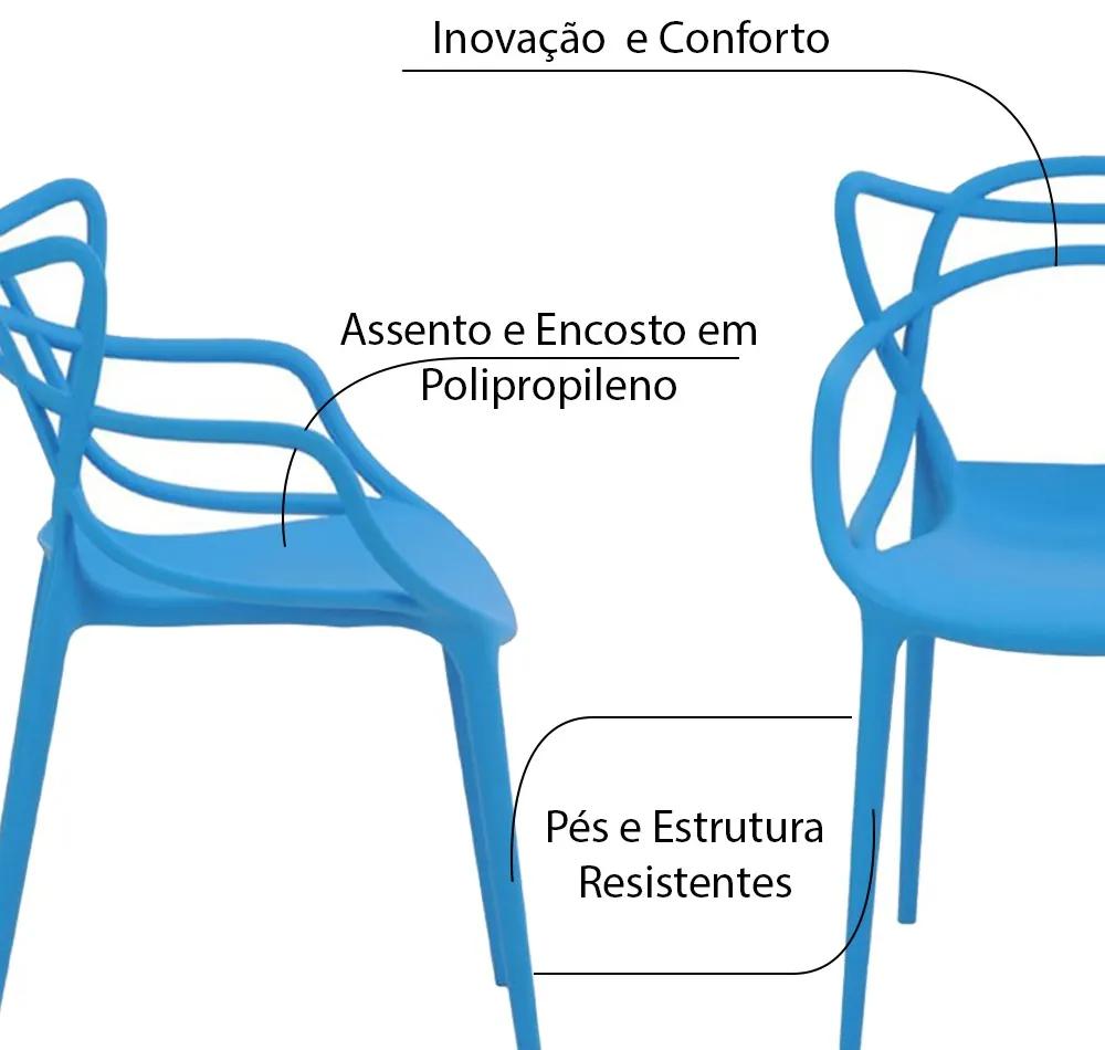 Kit 5 Cadeiras Decorativas Sala e Cozinha Feliti (PP) Azul G56 - Gran Belo
