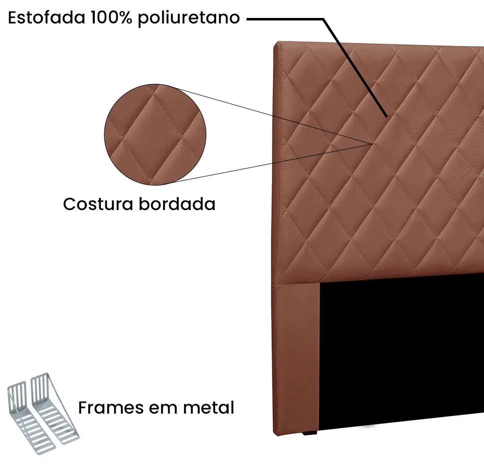 Cabeceira Cama Box Casal 140 cm Dubai Veludo Cobre S04 - D'Rossi