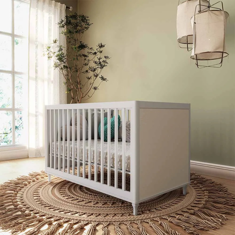 Berço Mini Cama Americano Rattan - Branco