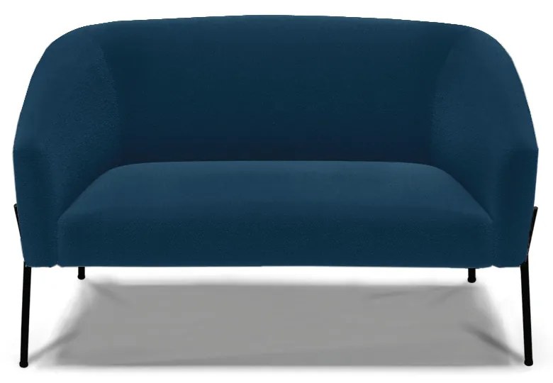 Sofá 2 Lugares Namoradeira Pé de Ferro Preto Stella Bouclê D03 - D'Rossi - Azul