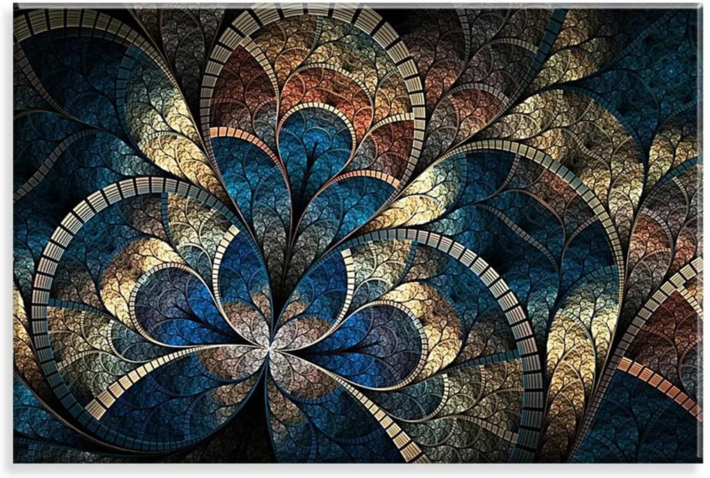 Tela Love Decor Decorativa em Canvas Ciano Multicolorido 90x60cm