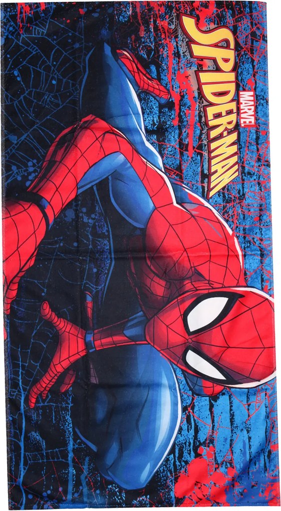 Toalha de Banho Lepper Kids Spider Man Aveludada 75x140cm Azul