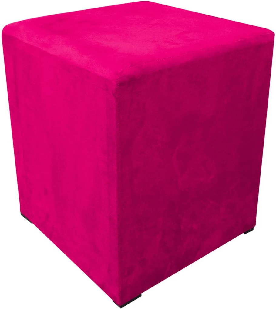 Puff Decorativo Dado Quadrado Suede Pink - D'Rossi