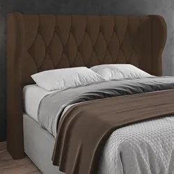 Cabeceira Casal Queen Cama Box 160cm Malva I02 Bouclê Marrom - Mpozena