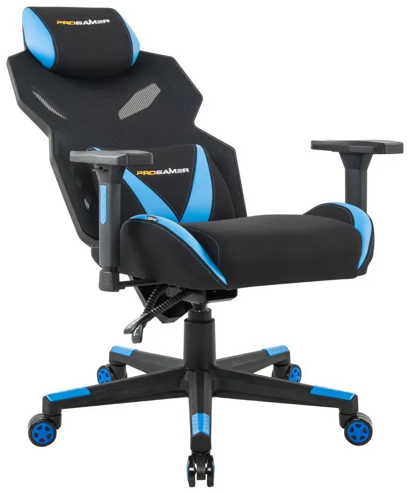 Cadeira Gamer Executiva PRO-X Gaming Reclinável Giratória Preto/Azul G56 - Gran Belo