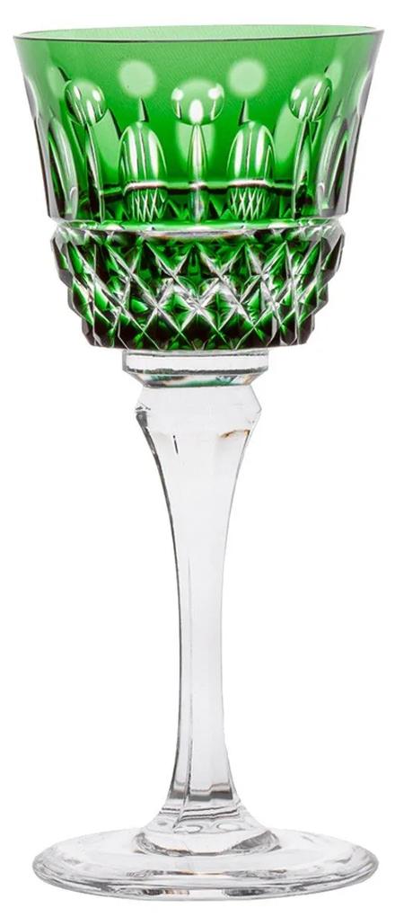 Taça de Cristal Lapidado Artesanal p/ Licor - Verde Escuro - 69  Verde Escuro - 69