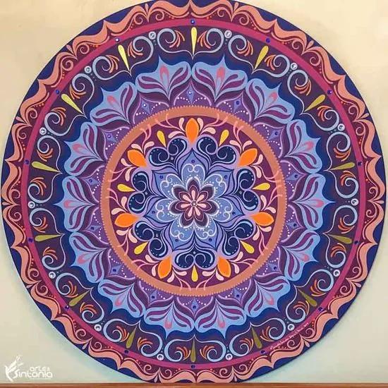 Mandala Colorida em MDF 90cm