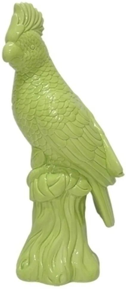 escultura pássaro SUMATRA cerâmica verde 12cm Ilunato QC0597