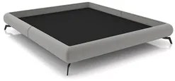 Cama King Base Box 193x203cm Pés de Ferro Cold P02 Veludo Cinza - Mpoz