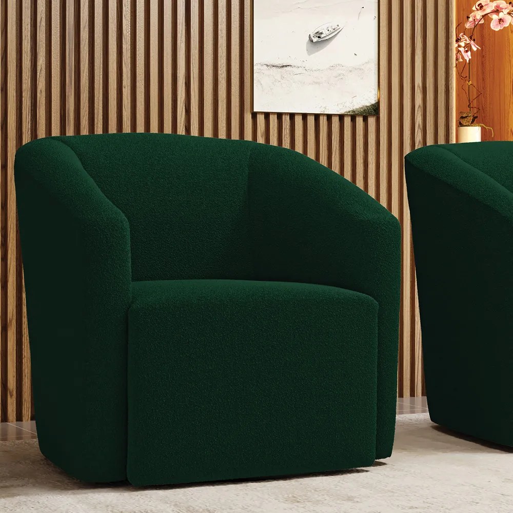 Poltrona Decorativa Orgânica Stella Max Bouclê D03 - D'Rossi - Verde