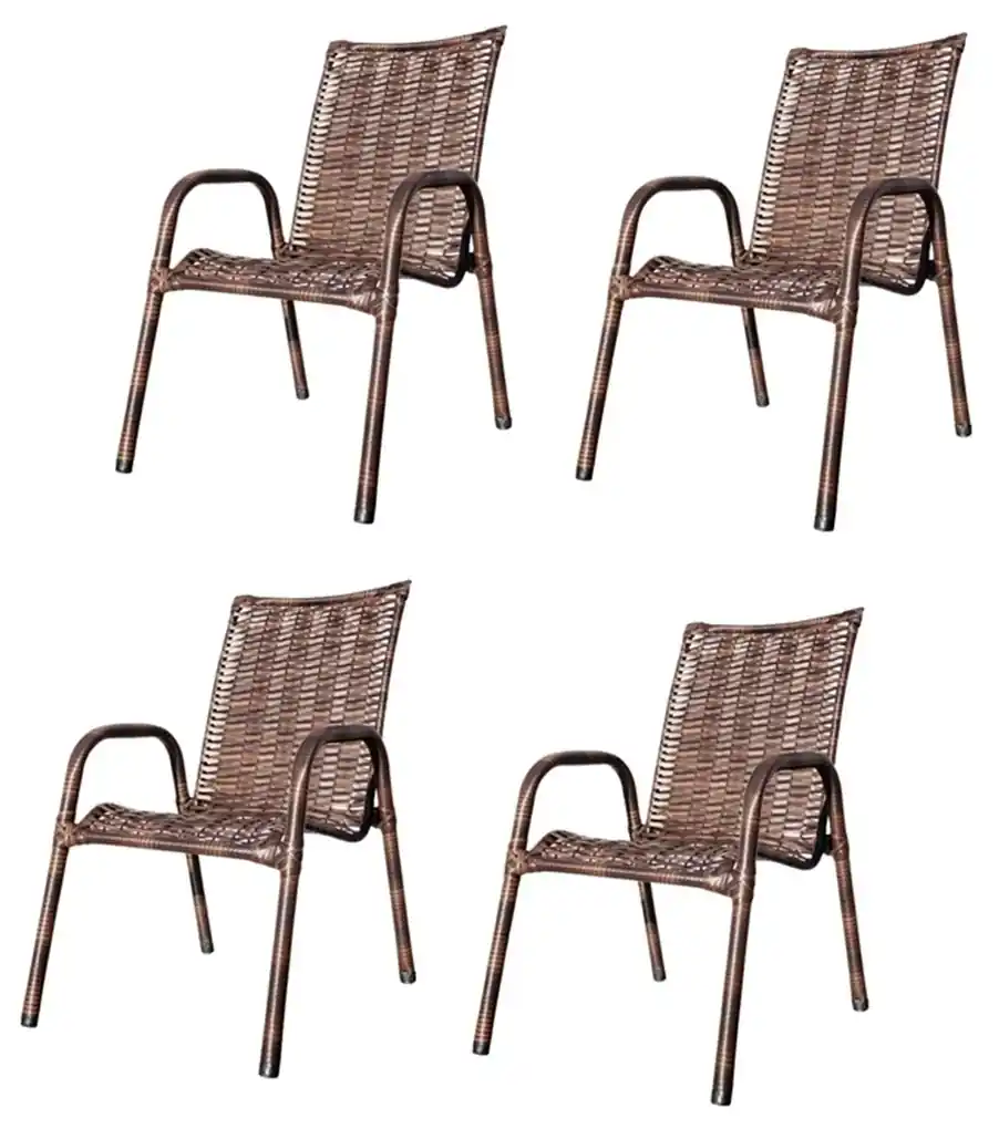 Conjunto 4 Cadeiras Tramontina Laura Ratan Preto