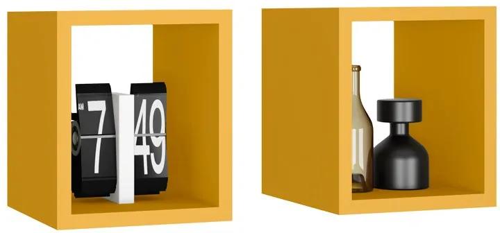 Nicho Cubo Decorativo (2 Unidades) Bono Rv Móveis - Amarelo