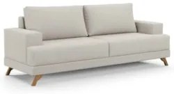 Sofá 2 Lugares 160cm Living Pés Curvos Santi D05 Bouclé Creme - Mpozen